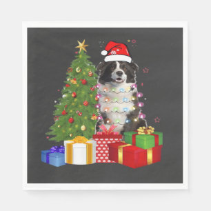 Lustiger Border Collie Weihnachtsbaum Frohe Weihna Serviette