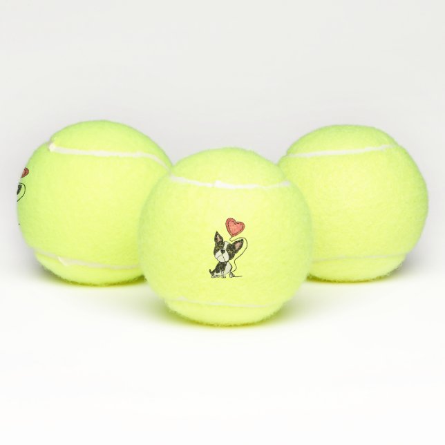 Lustiger Boston-Terrier-Liebe-Cartoon Tennisbälle (Multi)