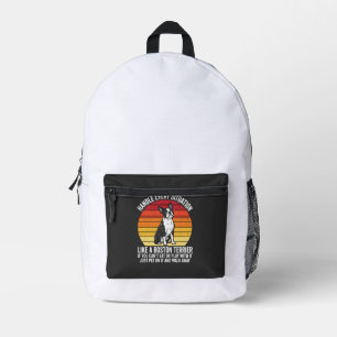 Lustiger Boston Terrier Retro-Hundeattitüde Bedruckter Rucksack