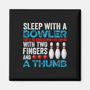 Lustiger Bowling-Schlaf Mit Einem Bowler Wortspiel Magnet