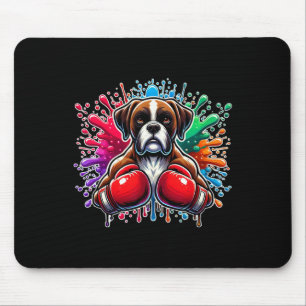 Lustiger Boxen Kickboxen Liebhaber Boxer Hund Male Mousepad