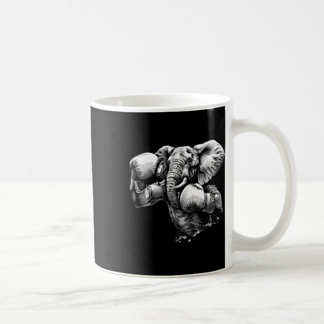 Lustiger Boxer-Elefant mit Boxhandschuhen Kickboxe Kaffeetasse (Rechts)