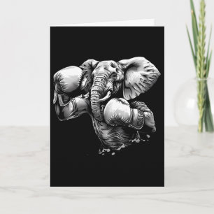 Lustiger Boxer-Elefant mit Boxhandschuhen Kickboxe Karte