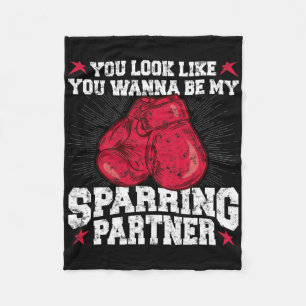 Lustiger Boxer Kickboxen Fighter Boxen Sparring Pa Fleecedecke