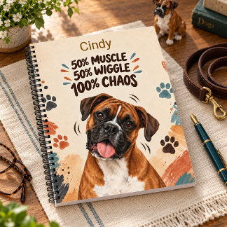 Lustiger Boxerhund 50% Muskel 50% Wackeln Notizbuch