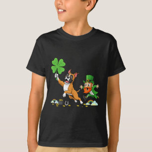 Lustiger Boxerhund Klee St. Patrick's Day Damen He T-Shirt
