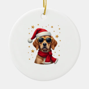 Lustiger Boxerhund Weihnachtsbeleuchtung Xmas Outf Keramik Ornament