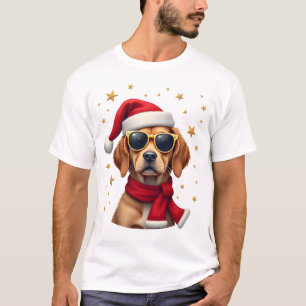 Lustiger Boxerhund Weihnachtsbeleuchtung Xmas Outf T-Shirt