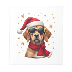 Lustiger Boxerhund Weihnachtslichter Xmas Outfit P Notizblock