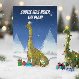 Lustiger Brachiosaurus-Weihnachtsbaum-Dinosaurier Karte