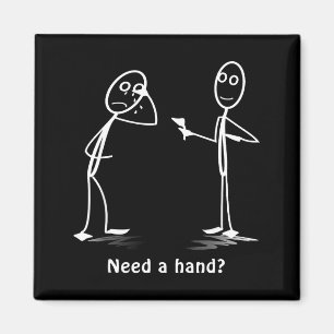 Lustiger Brauche Eine Hand_ Strichmännchen-Kostüm Magnet