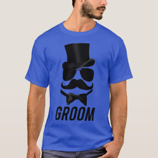Lustiger Bräutigam Schnurrbart Zylinder Fliege Avi T-Shirt