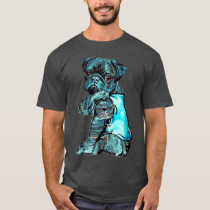 Lustiger Brindle-Mops-Hund Ich liebe Papa-Tattoo B T-Shirt