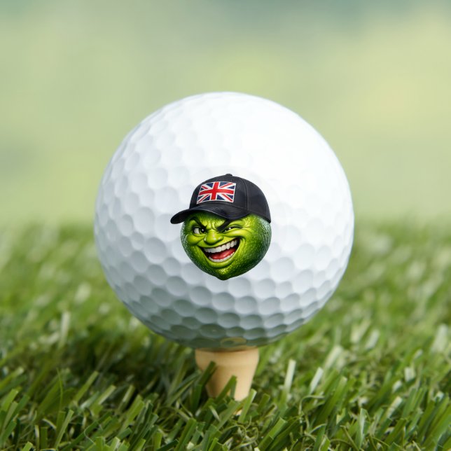 Lustiger britischer Limey mit Union Jack Golfball (Insitu T-Shirt)