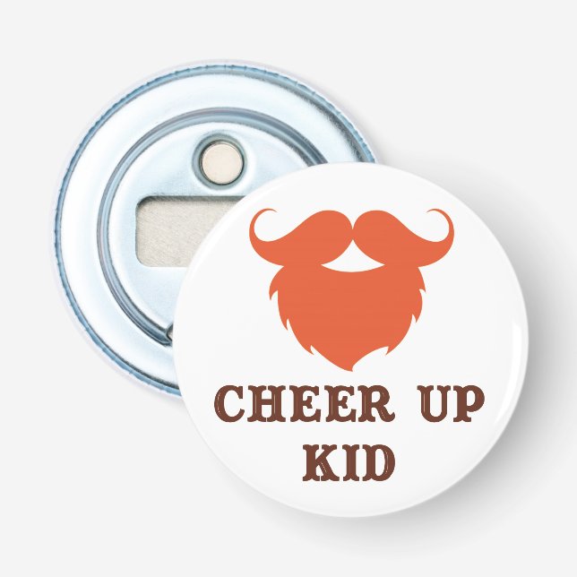 Lustiger Brown-Schnurrbart Flaschenöffner (Vorderseite)