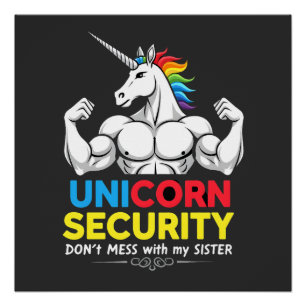 Lustiger Bruder Einhorn Sicherheit Verarsch Meine Poster