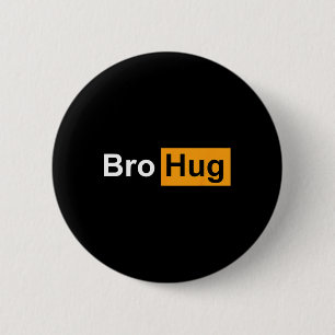 Lustiger Bruder Umarmung Bodybuilding Kraftdrehen Button
