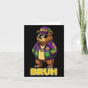 Lustiger Bruh Mardi Gras Karneval Bär Meme  Karte