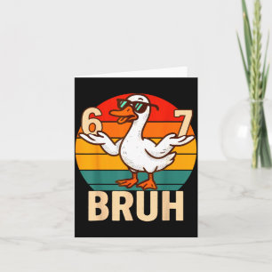 Lustiger Bruh Retro-Ente 6 7 Meme Kinder Teenager Karte