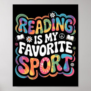 Lustiger Bücherliebhaber Tie-Dye groovy Lesen ist Poster