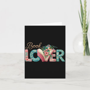 Lustiger Bücherliebhaber vintage Buchwurm floral l Karte