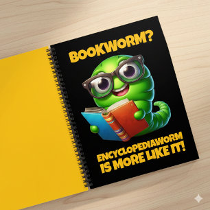 Lustiger Bücherwurm? Eher Enzyklopädiewurm! Notizbuch