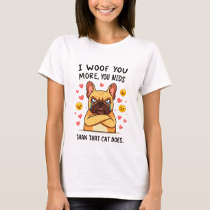 Lustiger Bulldogge eifersüchtiger Valentinstag T-Shirt