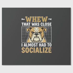 Lustiger Bulldogge sozialisiert Hund Geschenkpapier
