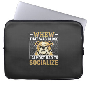 Lustiger Bulldogge sozialisiert Hund Laptopschutzhülle
