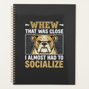 Lustiger Bulldogge sozialisiert Hund Planer