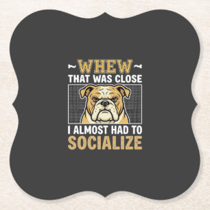 Lustiger Bulldogge sozialisiert Hund Untersetzer