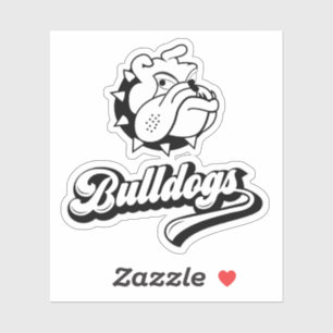 Lustiger Bulldoggenkopf Aufkleber