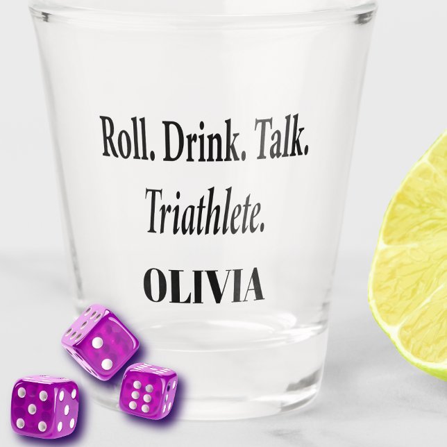 Lustiger Bunco-Spieler monogrammiert Schnapsglas (Funny Bunco or Bunko drinking glass! Great for group players who love to roll the dice. Monogrammed)