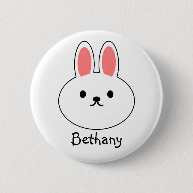 Lustiger Bunny-Hase  Button (Vorderseite)