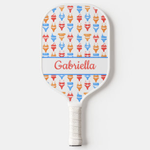 Lustiger Bunter Sommer Schwimmen Personalisierter Pickleball Schläger