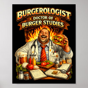 Lustiger Burgerologe-Arzt für Burger-Studien für M Poster