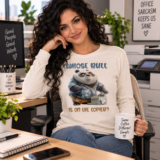 Lustiger Büro-Panda-Kopierer-Humor mürrisch Blau Tri-Blend Shirt