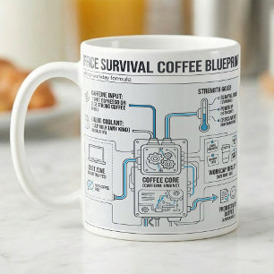 Lustiger Büro-Überlebens-Kaffeeblauplan, Kollege Kaffeetasse