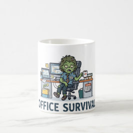 Lustiger Büro-Zombie "Survie Au Bureau" Arbeits-Hu Kaffeetasse