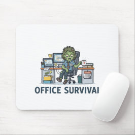 Lustiger Büro-Zombie "Survie Au Bureau" Arbeits-Hu Mousepad