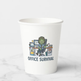 Lustiger Büro-Zombie "Survie Au Bureau" Arbeits-Hu Pappbecher