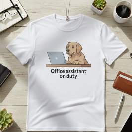 Lustiger Bürohund-Assistent Cartoon T-Shirt