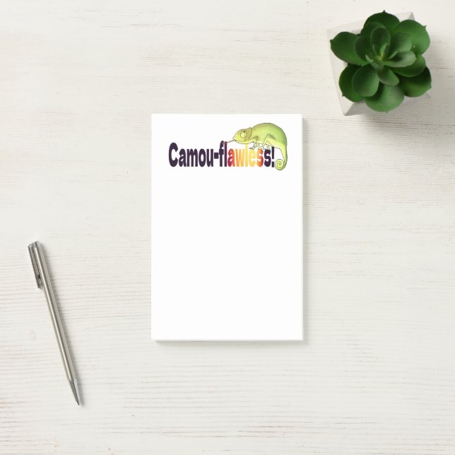 Lustiger Camou-Flawless-Chamäleon-Wortwitz Post-it Klebezettel (Büro)