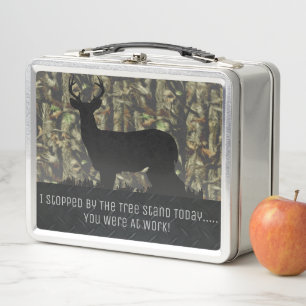 Lustiger Camouflage-Rotwild-Jagd-DollarLunchbox Metall Lunch Box