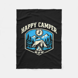 Lustiger Camping-Wanderer glücklicher Camper  Fleecedecke