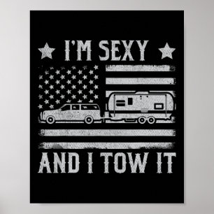 Lustiger Camping-Wohnwagen Ich bin Y und ich ziehe Poster