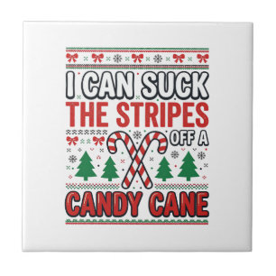 Lustiger Candy Cane Weihnachtspullover Fliese