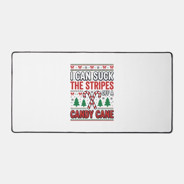 Lustiger Candy Cane Weihnachtspullover Schreibtischunterlage (Vorderseite)