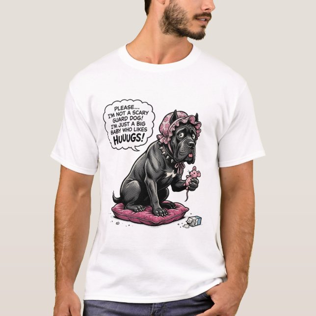 Lustiger Cane Corso Peekaboo T-Shirt (Vorderseite)