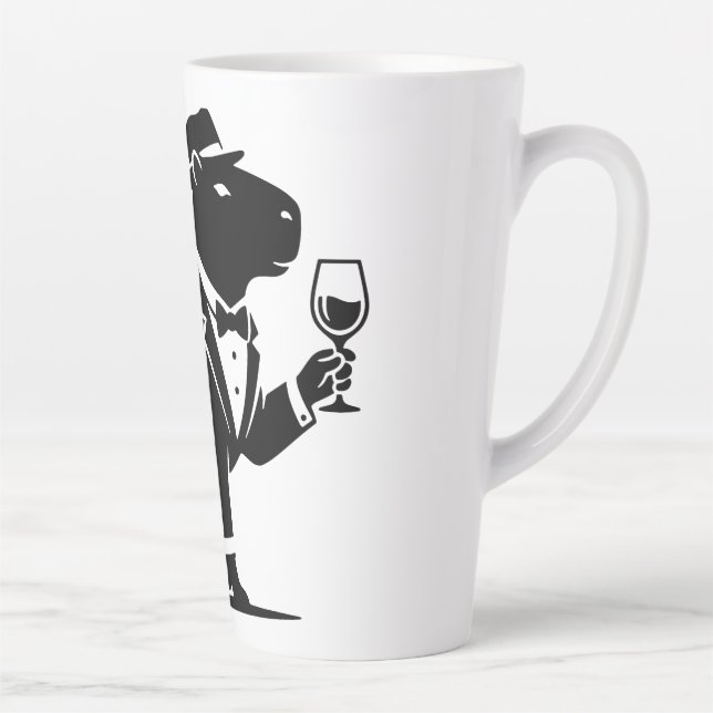 Lustiger Capybara-Weinglas Minimalist Modern Milchtasse (Rechts)